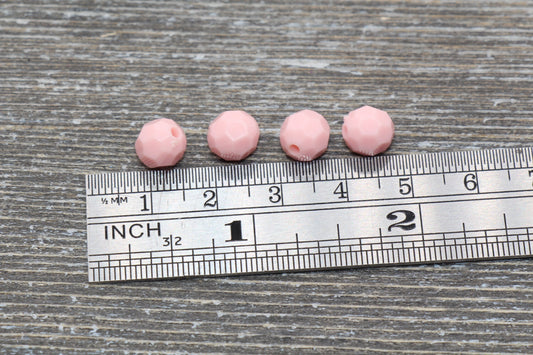 8mm Baby Pink Faceted Gumball Beads, Round Acrylic Loose Beads, Chunky Beads, Faceted Plastic Beads, Bubble Gum Beads #553