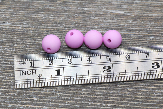 10mm Matte Light Purple Gumball Beads, Round Acrylic Loose Beads, Solid Bubblegum Beads, Chunky Beads, Round Plastic Beads #605