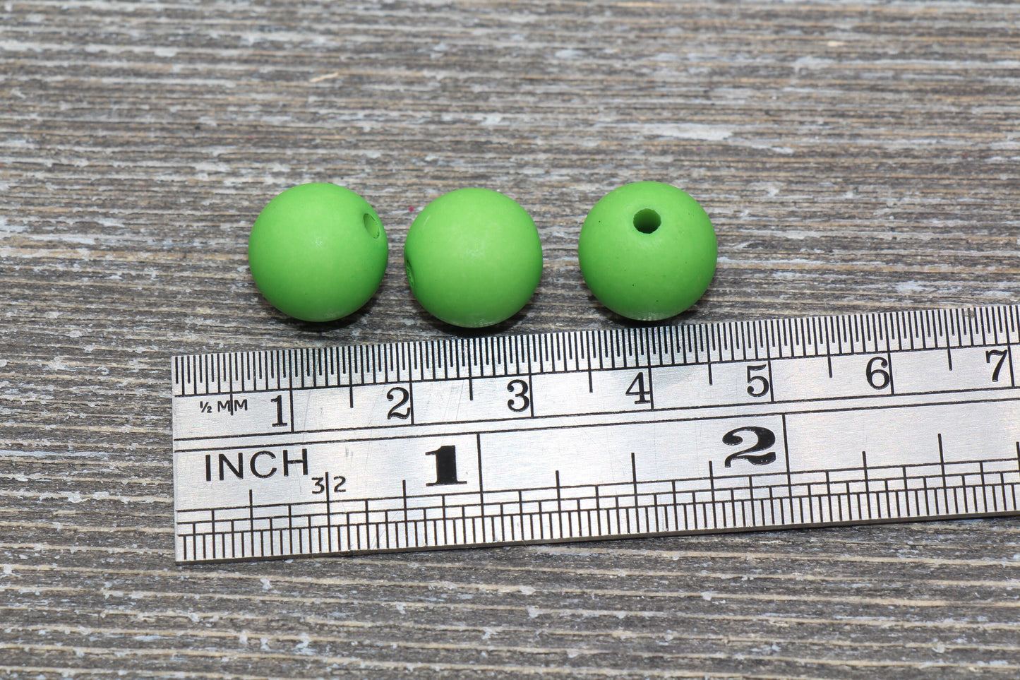 12mm Matte Green Gumball Beads, Round Acrylic Loose Beads, Solid Bubblegum Beads, Chunky Beads, Round Plastic Beads #613