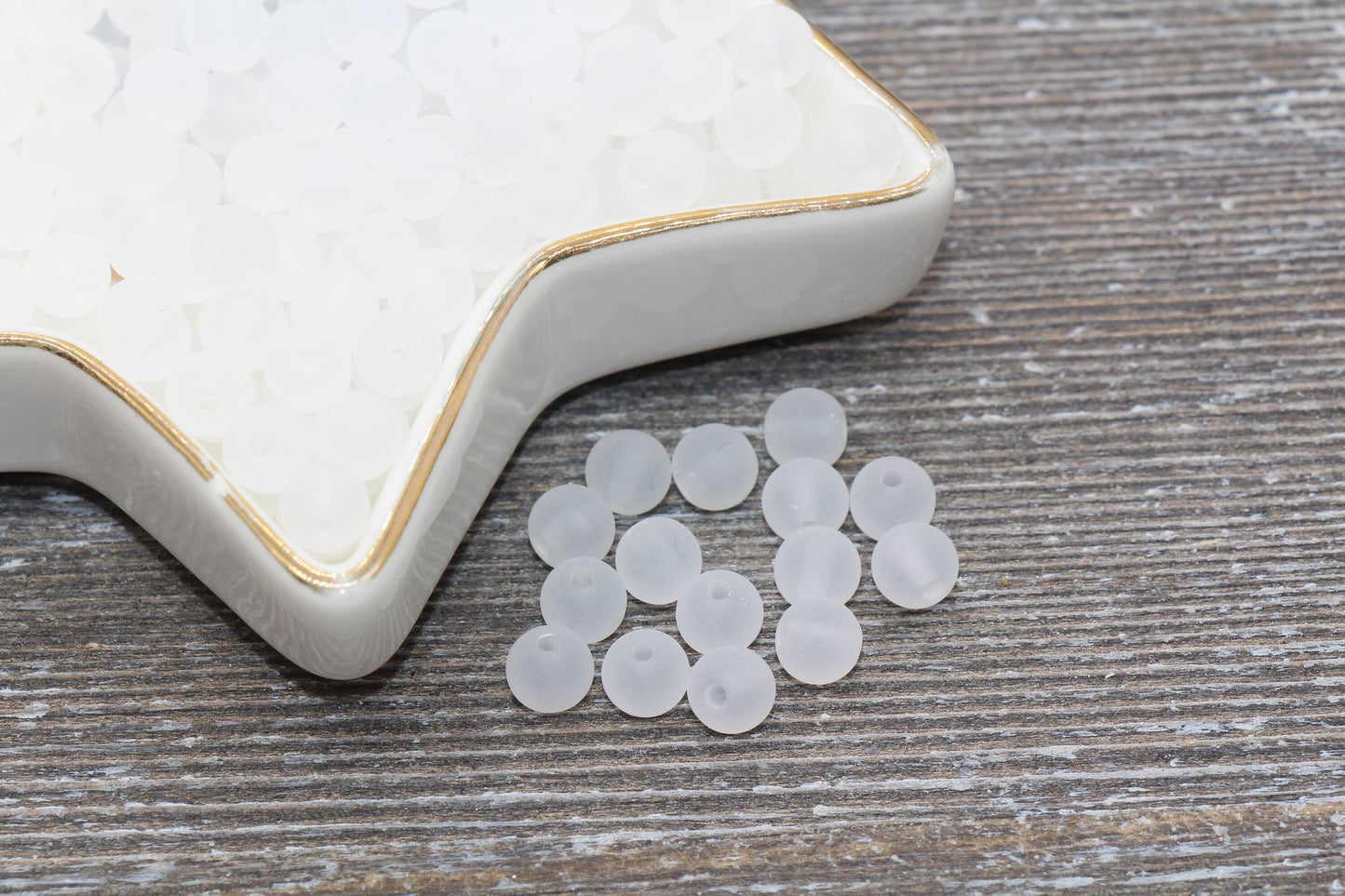 6mm Matte White Gumball Beads, Round Acrylic Loose Beads, Frosted Bubblegum Beads, Chunky Beads, Round Plastic Beads #661