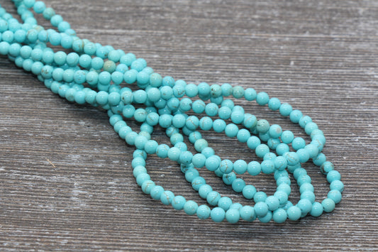 Turquoise Beads, Gemstone Round Beads, Sizes 4mm 6mm 8mm 10mm 12mm, Full Strand 15.5 inch, #61