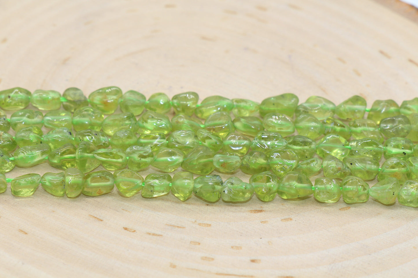 Green Peridot Nugget Beads, Gemstone Irregular Loose Beads, Pebble Nugget Beads, Size 6mm #51