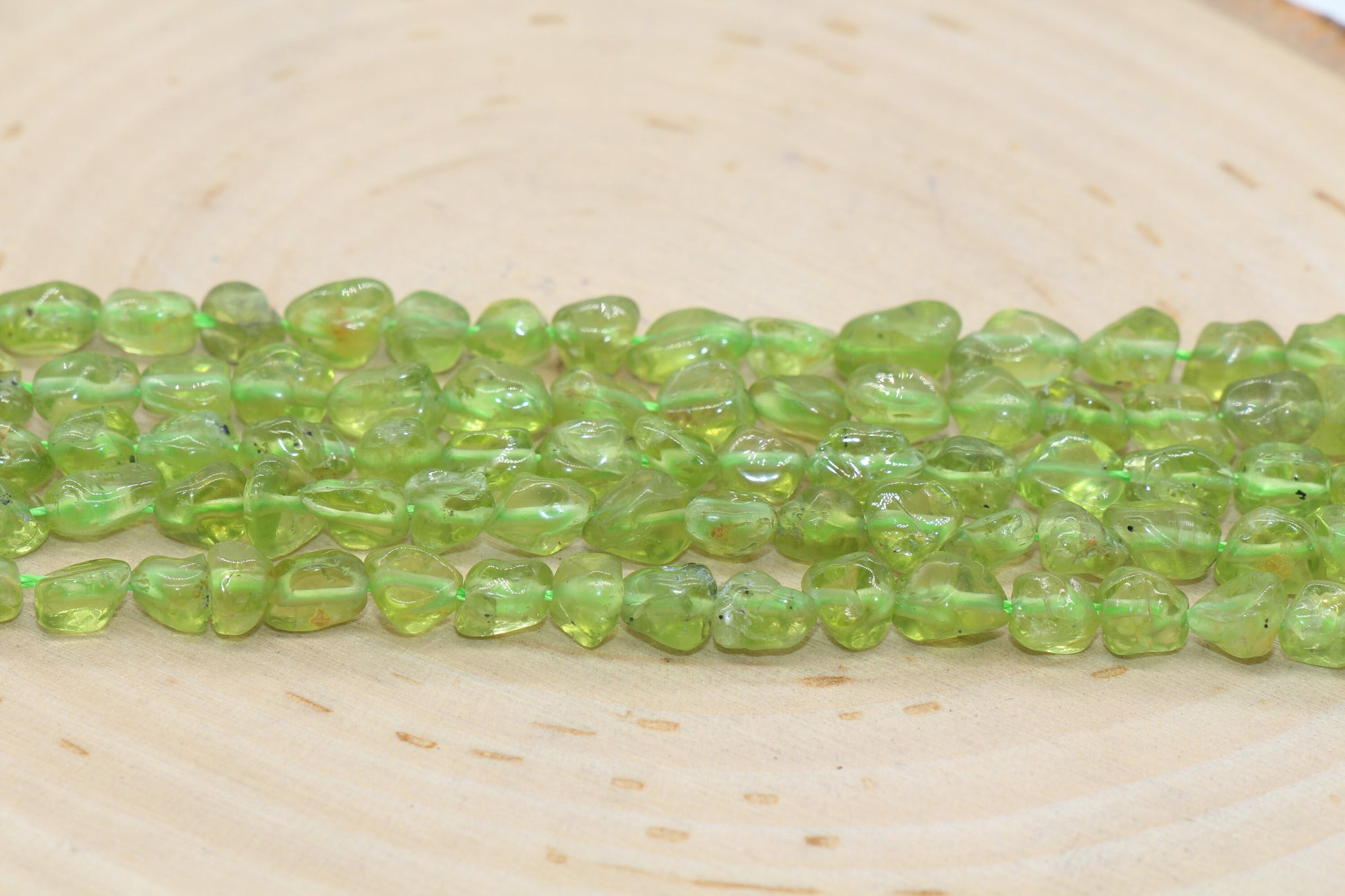 Green Peridot Nugget Beads, Gemstone Irregular Loose Beads, Pebble Nugget Beads, Size 6mm #51