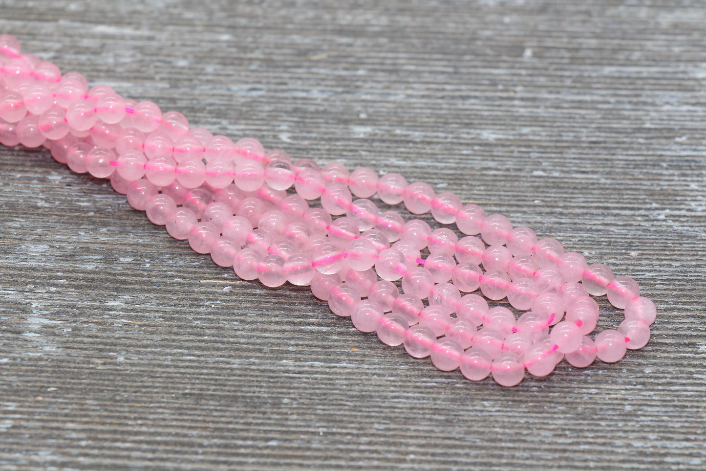 Rose Quartz Beads, Natural Gemstone Smooth Round Beads, Sizes 4mm 6mm 8mm 10mm 12mm, Full Strand 15.5 inch, #31