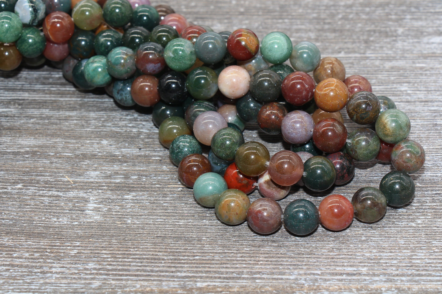 Indian Agate Beads, Gemstone Round Loos Beads, Sizes 6mm 8mm 10mm 12mm, Full Strand 15.5 inch, #166