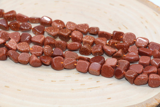 Gold Sandstone Beads, Gemstone Nugget Beads, Loose Beads, Pebble Nugget Beads, Chip Beads, Size 7mm-8mm #31