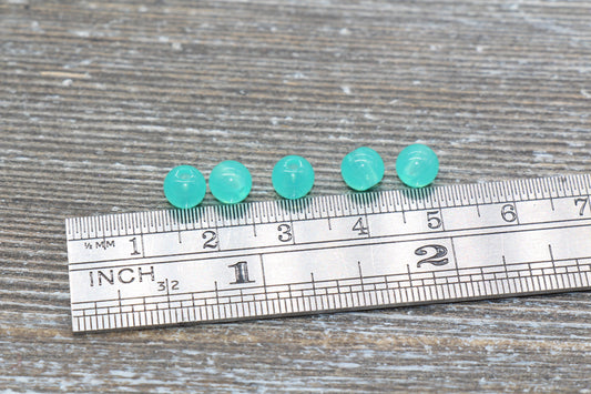 6mm Sea Green Translucent Gumball Beads, Round Acrylic Loose Beads, Bubblegum Beads, Chunky Beads, Smooth Plastic Round Beads #392