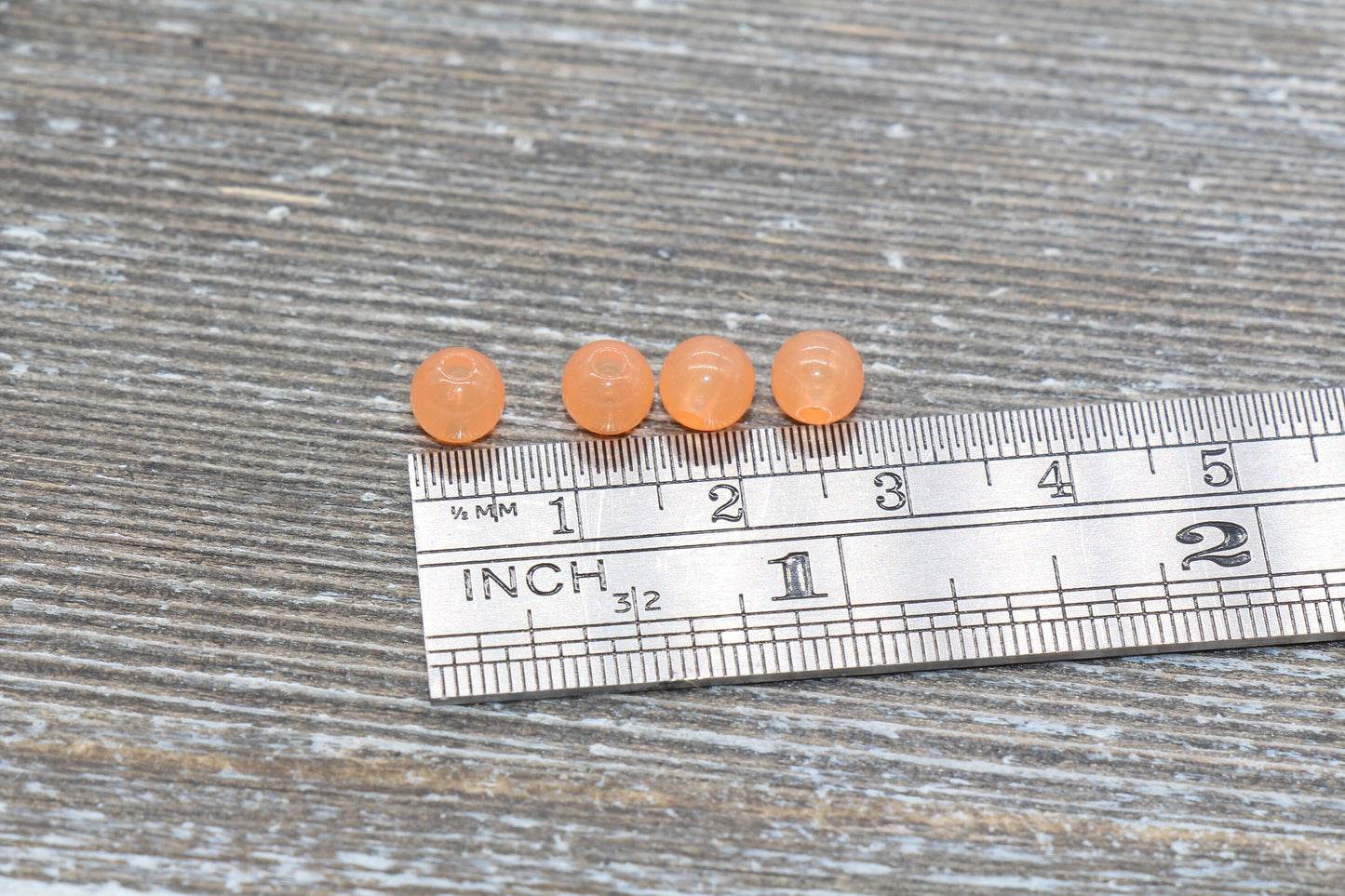 6mm Orange Translucent Gumball Beads, Round Acrylic Loose Beads, Bubblegum Beads, Chunky Beads, Smooth Plastic Round Beads #394