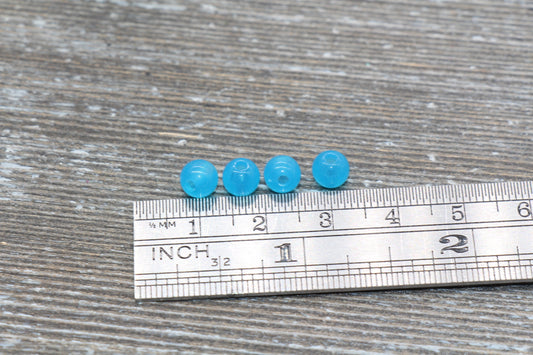 6mm Blue Gumball Translucent Beads, Round Acrylic Loose Beads, Bubblegum Beads, Chunky Beads, Smooth Plastic Round Beads #399