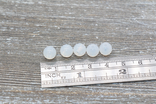 8mm Translucent White Gumball Beads, Jelly White Round Acrylic Loose Beads, Bubblegum Beads, Chunky Beads, Smooth Plastic Round Beads #403