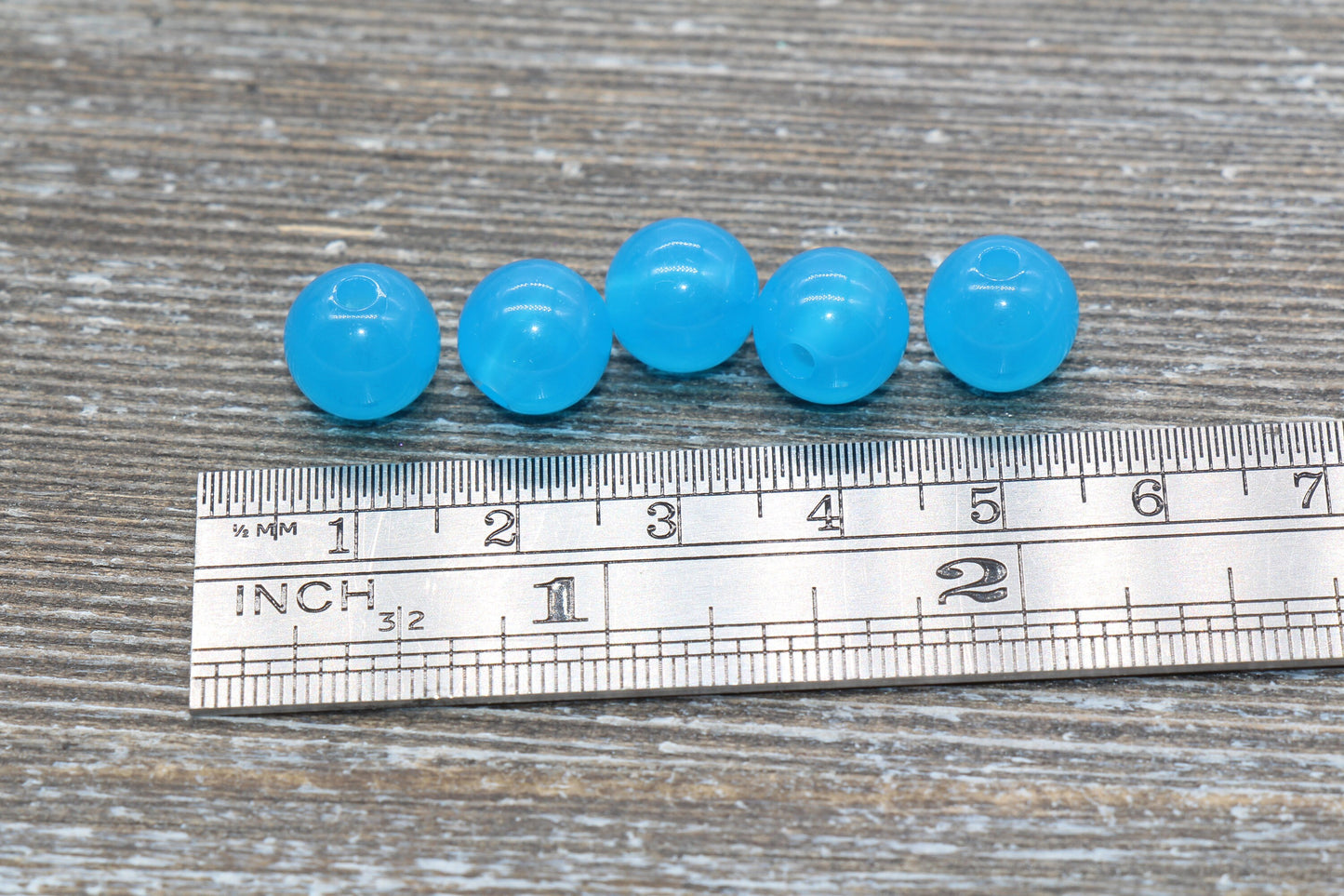 10mm Blue Translucent Gumball Beads, Round Acrylic Loose Beads, Bubblegum Beads, Chunky Beads, Smooth Plastic Round Beads #421