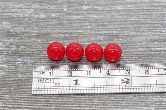 10mm Red Translucent Gumball Beads, Round Acrylic Loose Beads, Bubblegum Beads, Chunky Beads, Smooth Plastic Round Beads #422