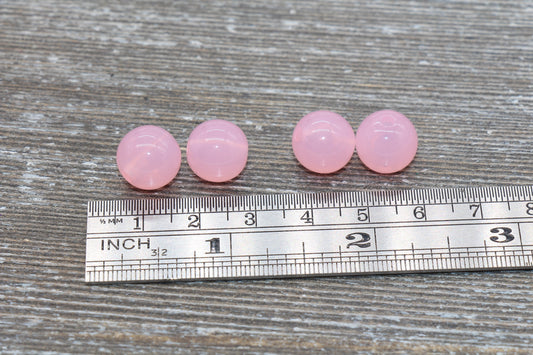 12mm Pink Translucent Gumball Beads, Round Acrylic Loose Beads, Bubblegum Beads, Chunky Beads, Smooth Plastic Round Beads #427