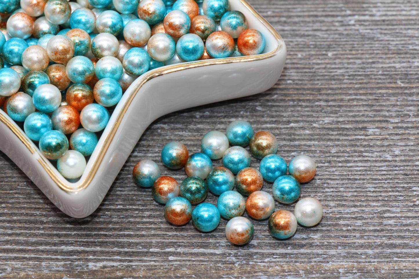 NO Holes 6mm Mermaid Caviar Pearl Beads, Mermaid Ombre Beads, Round Slime Beads, Imitation Pearl Beads, NO HOLE Beads