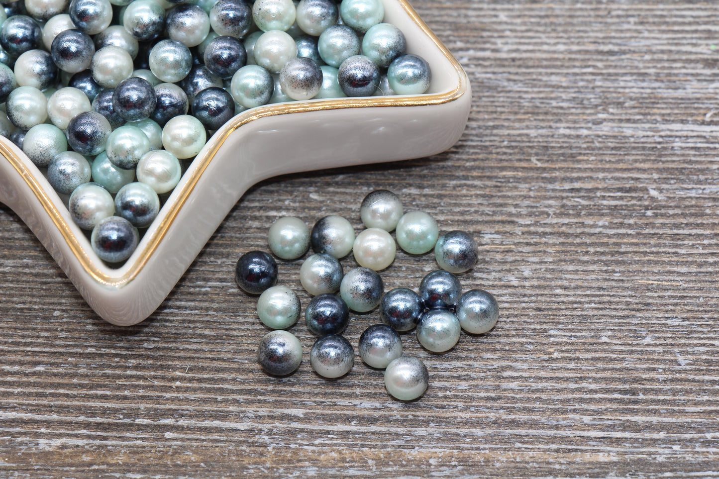 NO Holes 6mm Mermaid Caviar Pearl Beads, Mermaid Ombre Beads, Round Slime Beads, Imitation Pearl Beads, NO HOLE Beads