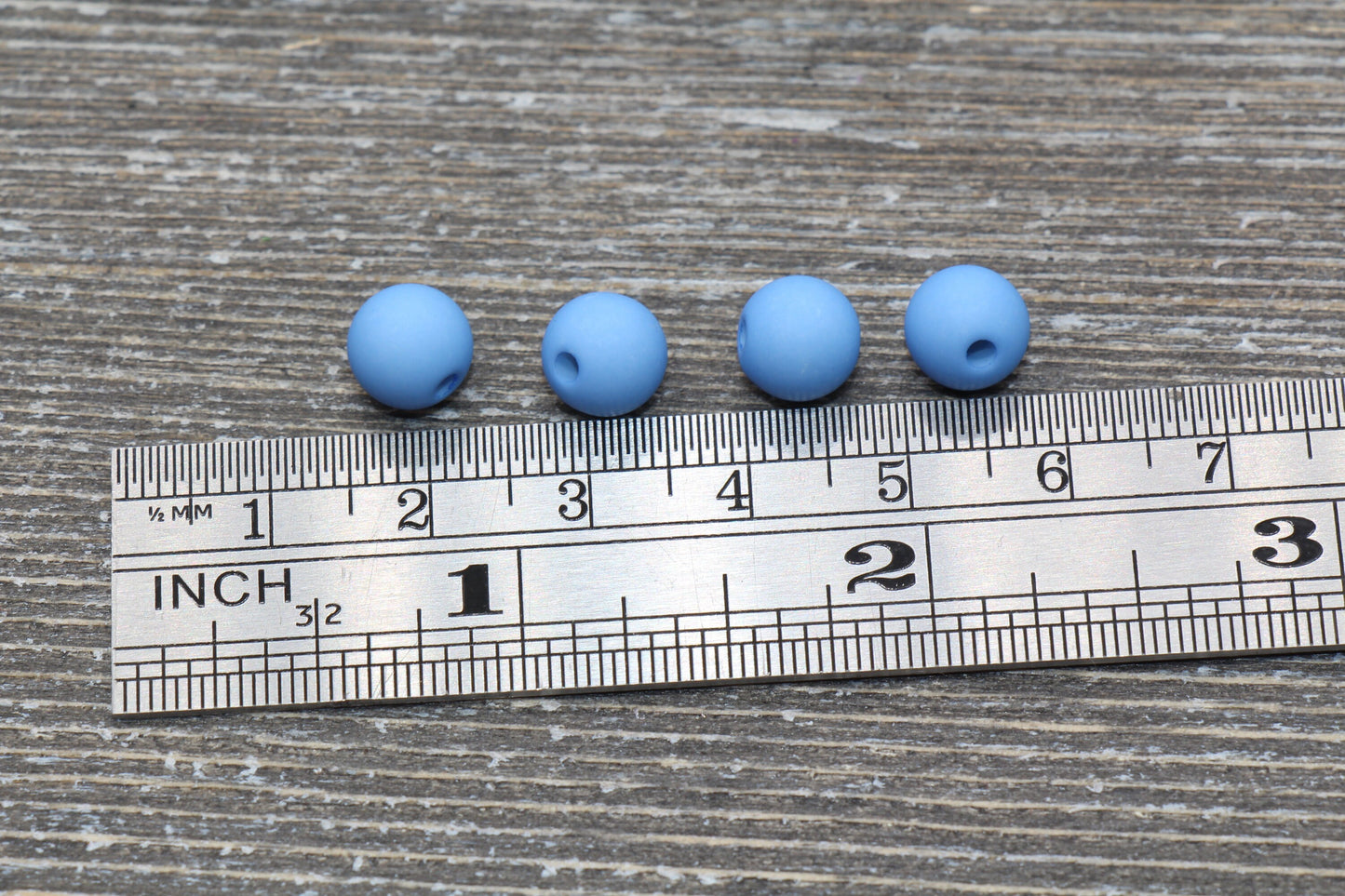 8mm Matte Blue Gumball Beads, Round Acrylic Loose Beads, Solid Bubblegum Beads, Chunky Beads, Round Plastic Beads #599