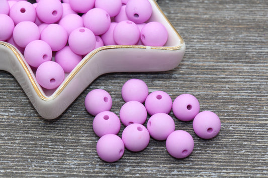 10mm Matte Light Purple Gumball Beads, Round Acrylic Loose Beads, Solid Bubblegum Beads, Chunky Beads, Round Plastic Beads #605