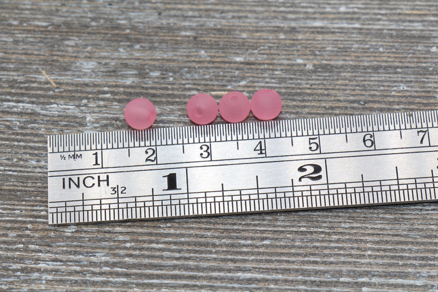6mm Matte Pink Gumball Beads, Round Acrylic Loose Beads, Frosted Bubblegum Beads, Chunky Beads, Round Plastic Beads #655