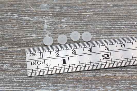 6mm Matte White Gumball Beads, Round Acrylic Loose Beads, Frosted Bubblegum Beads, Chunky Beads, Round Plastic Beads #661