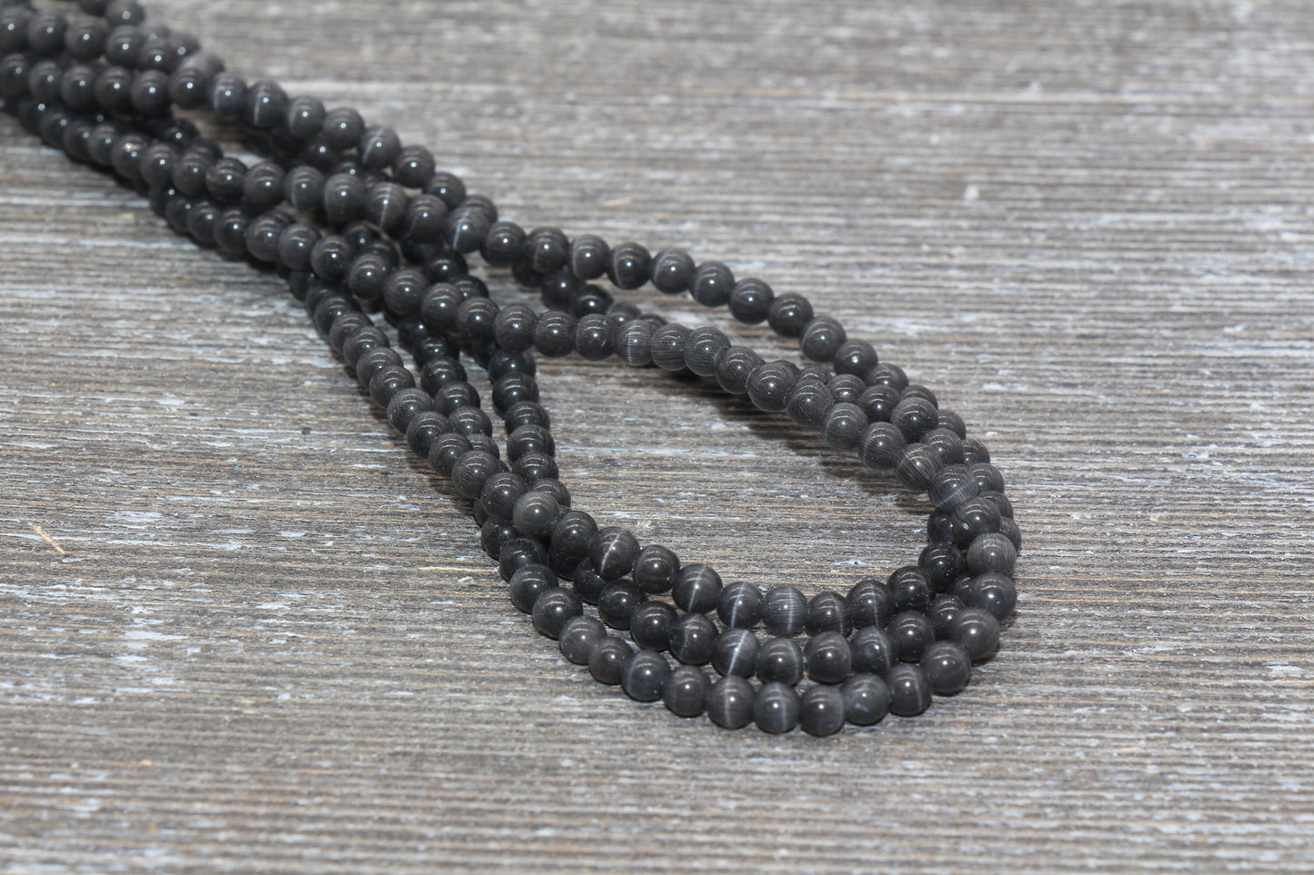 Gray Cat Eye Beads, Smooth Round Beads, Sizes 4mm 6mm 8mm 10mm 12mm, Full Strand 15.5 inch, #178