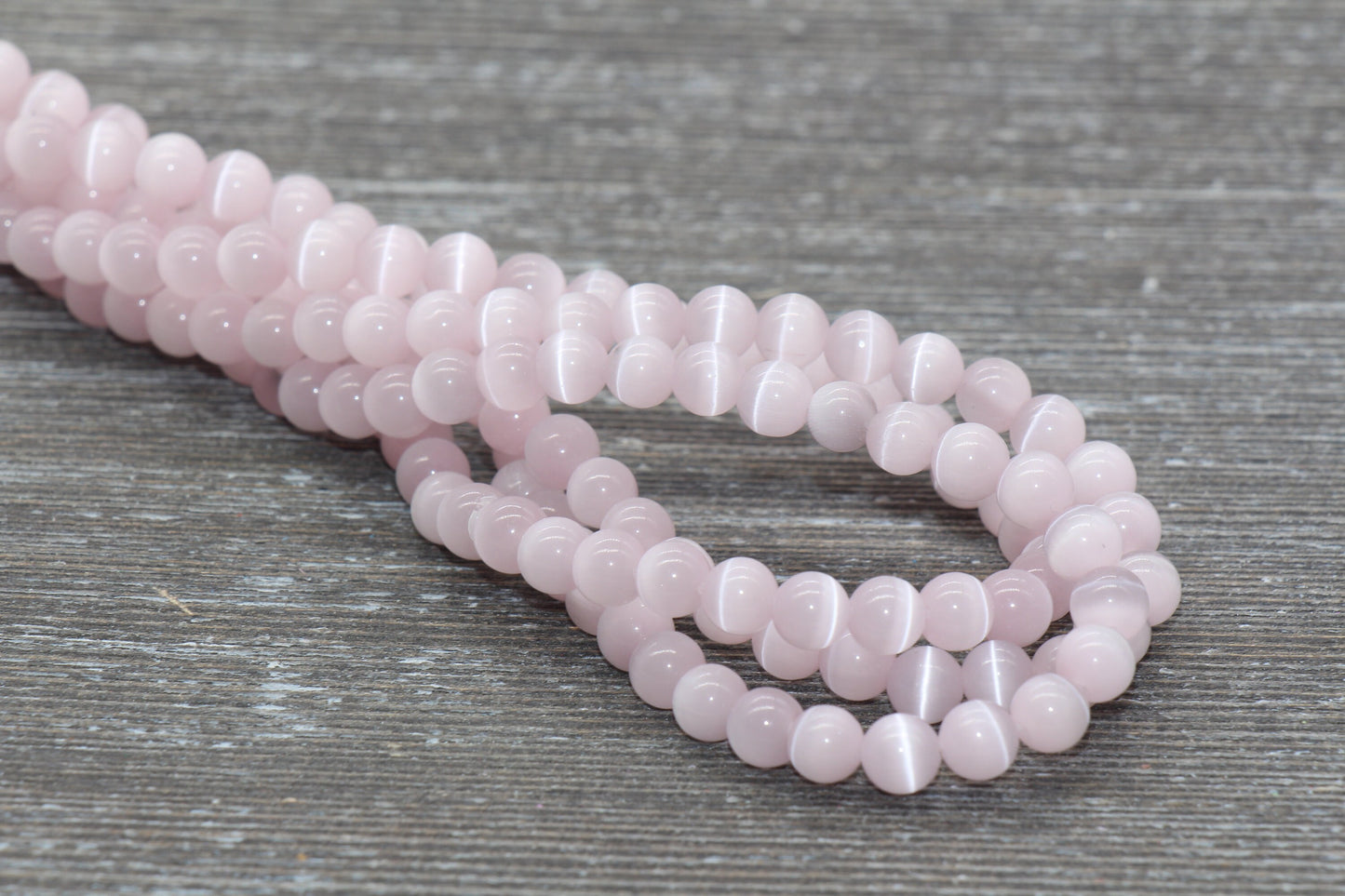Light Pink Cat Eye Beads, Smooth Round Beads, Sizes 4mm 6mm 8mm 10mm 12mm, Full Strand 15.5 inch, #179