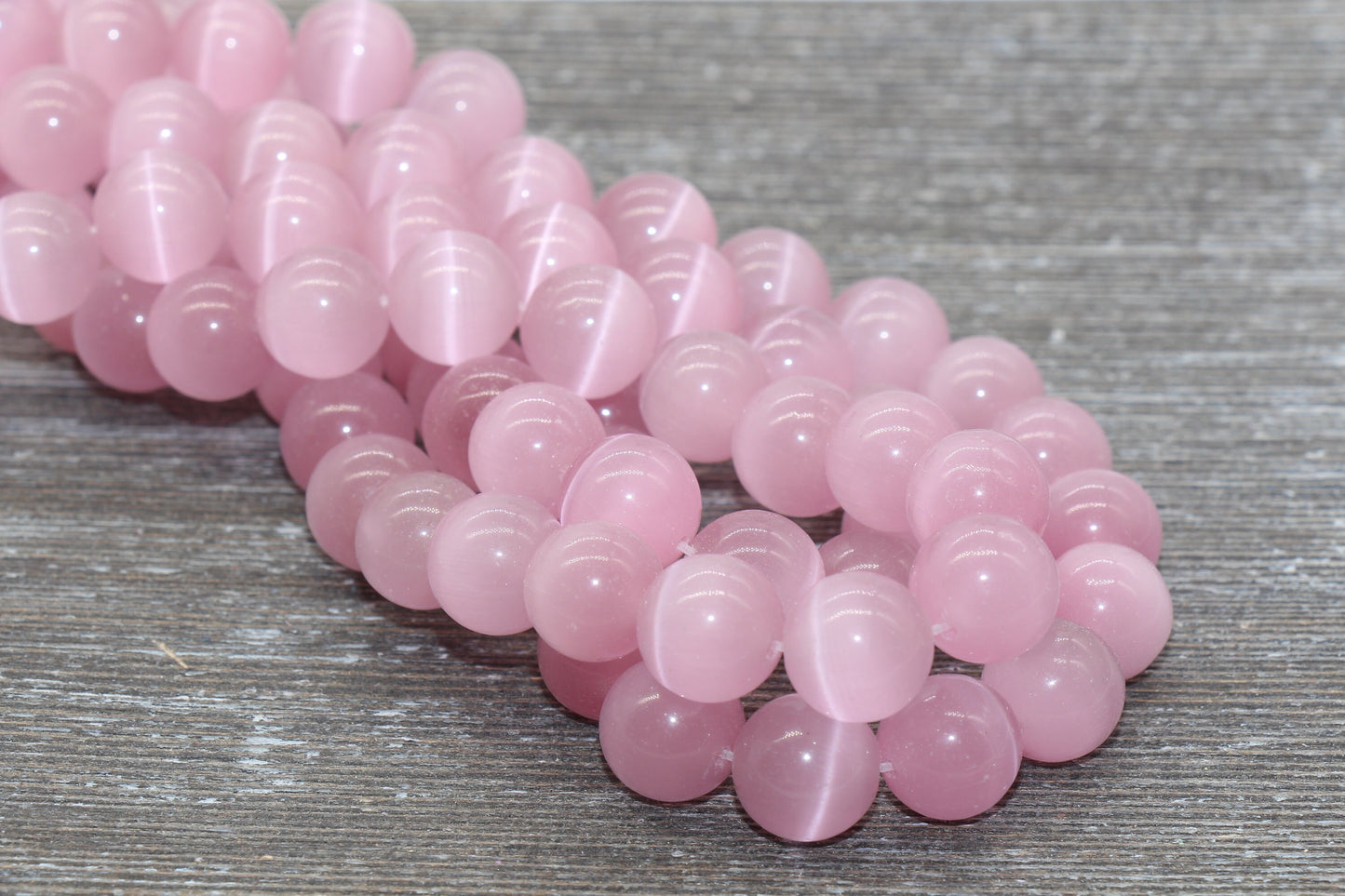 Light Pink Cat Eye Beads, Smooth Round Beads, Sizes 4mm 6mm 8mm 10mm 12mm, Full Strand 15.5 inch, #179