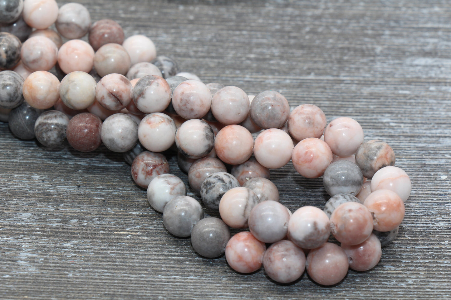 Pink Zebra Jasper Beads, Smooth Gemstones Round Beads, Sizes 4mm 6mm 8mm 10mm,12mm, #15