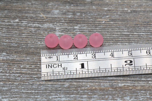 8mm Matte Pink Gumball Beads, Round Acrylic Loose Beads, Frosted Bubblegum Beads, Chunky Beads, Round Plastic Beads #667