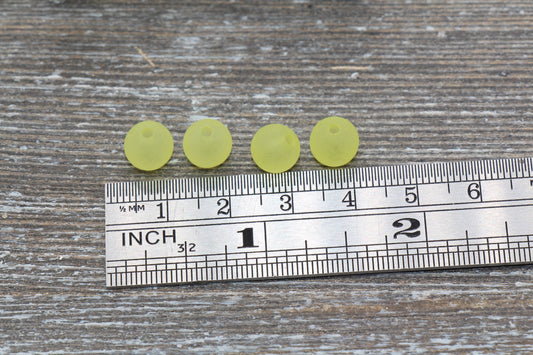 8mm Matte Yellow Gumball Beads, Round Acrylic Loose Beads, Frosted Bubblegum Beads, Chunky Beads, Round Plastic Beads #669