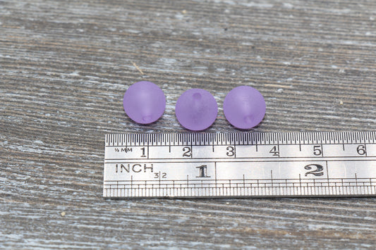 10mm Matte Purple Gumball Beads, Round Acrylic Loose Beads, Frosted Bubblegum Beads, Chunky Beads, Round Plastic Beads #686