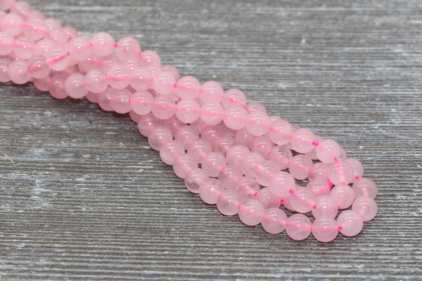 Rose Quartz Beads, Natural Gemstone Smooth Round Beads, Sizes 4mm 6mm 8mm 10mm 12mm, Full Strand 15.5 inch, #31