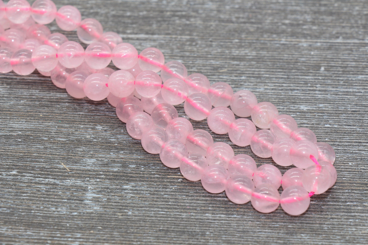 Rose Quartz Beads, Natural Gemstone Smooth Round Beads, Sizes 4mm 6mm 8mm 10mm 12mm, Full Strand 15.5 inch, #31