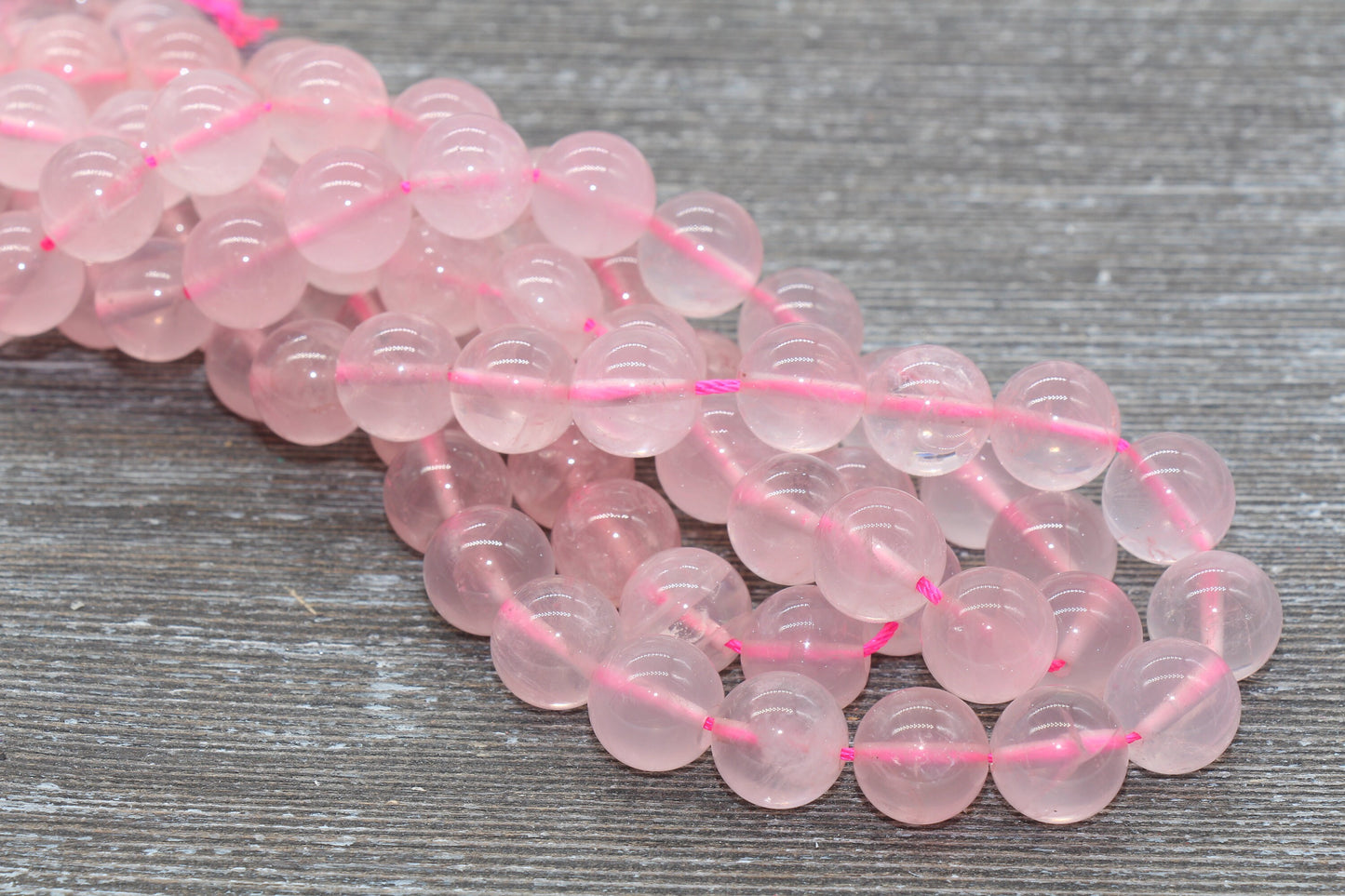 Rose Quartz Beads, Natural Gemstone Smooth Round Beads, Sizes 4mm 6mm 8mm 10mm 12mm, Full Strand 15.5 inch, #31