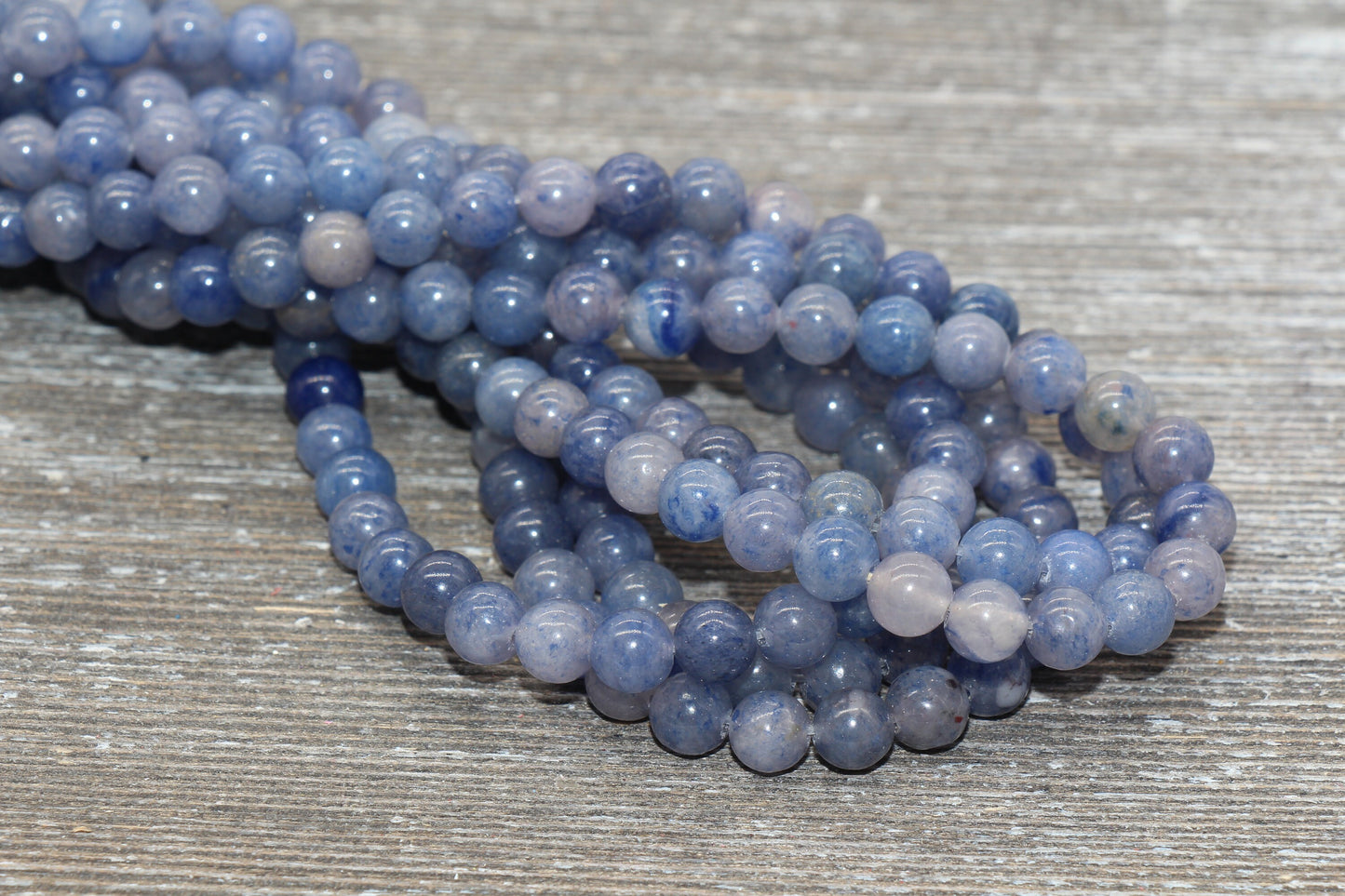 Blue Aventurine Beads, Natural Gemstones Round Beads, Blue White Beads, Sizes 4mm 6mm 8mm 10mm, Full Strand 15.5 inch, #75