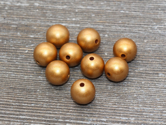 12mm Matte Gold Gumball Beads, Metallic Gold Round Acrylic Loose Beads, Bubblegum Beads, Chunky Beads, Gumball Beads, Bubble Gum Beads, #705