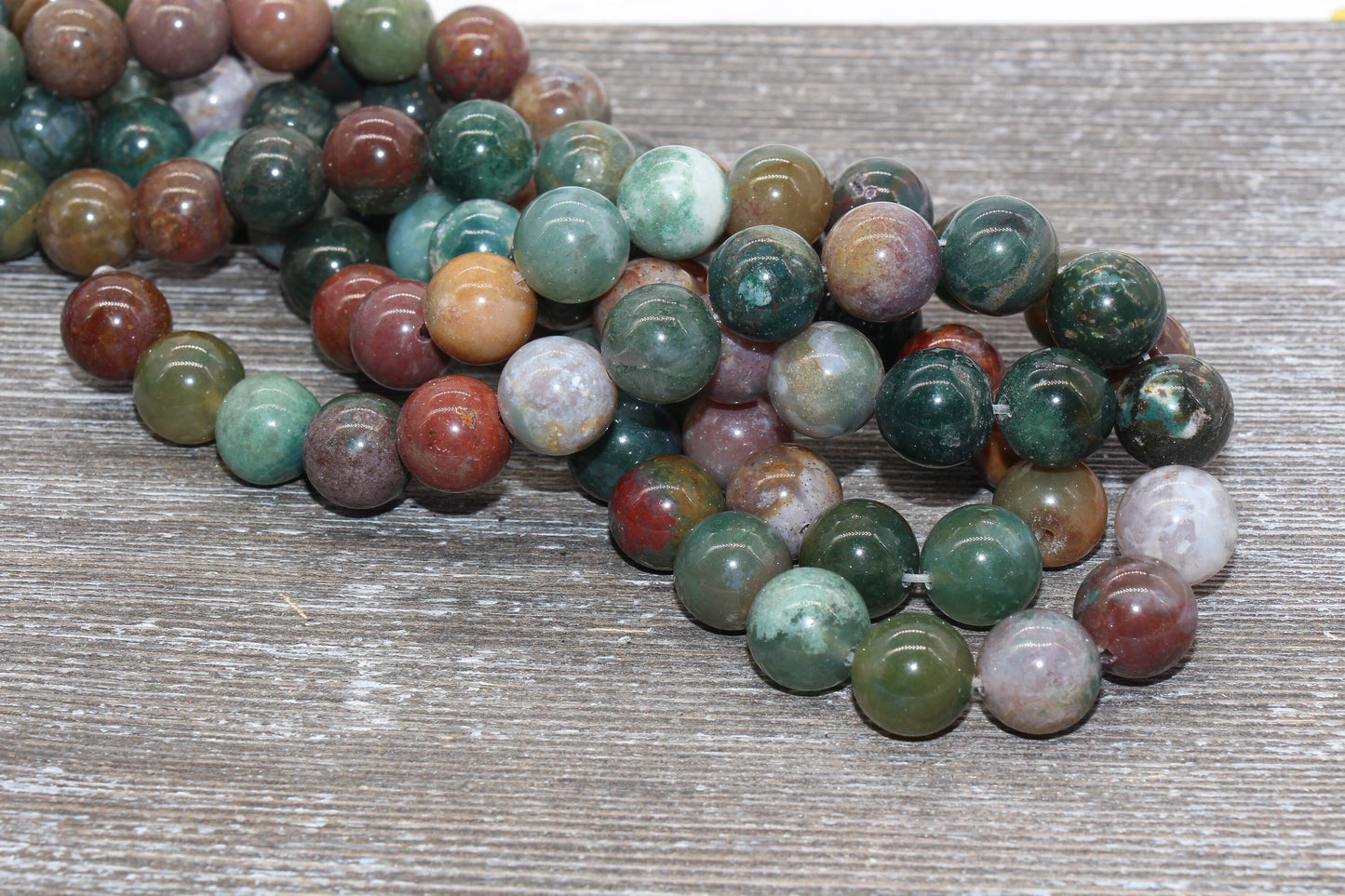 Indian Agate Beads, Gemstone Round Loos Beads, Sizes 6mm 8mm 10mm 12mm, Full Strand 15.5 inch, #166