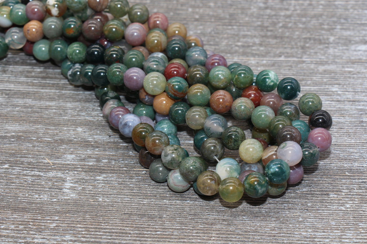 Indian Agate Beads, Gemstone Round Loos Beads, Sizes 6mm 8mm 10mm 12mm, Full Strand 15.5 inch, #166