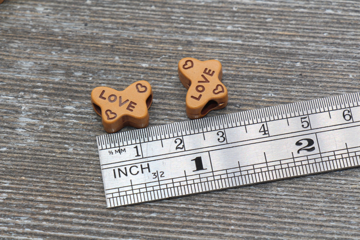 Brown Love Word Beads, Butterfly Shape Love Beads, Plastic Beads, Acrylic Beads, #719