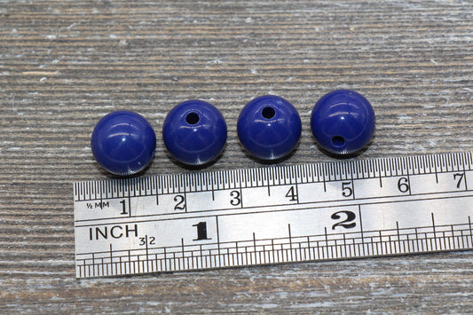 12mm Navy Blue Gumball Beads, Round Acrylic Loose Beads, Bubblegum Beads, Chunky Beads, Smooth Plastic Round Beads #219