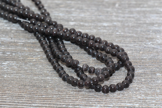 Black Cat Eye Beads, Smooth Round Beads, Sizes 4mm 6mm 8mm 10mm 12mm, Full Strand 15.5 inch, #176