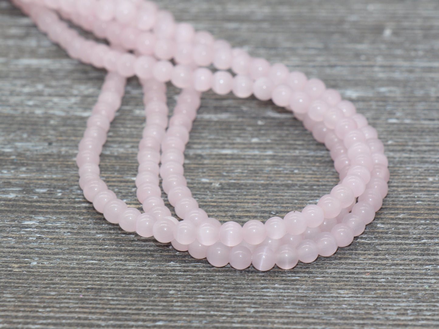 Light Pink Cat Eye Beads, Smooth Round Beads, Sizes 4mm 6mm 8mm 10mm 12mm, Full Strand 15.5 inch, #179