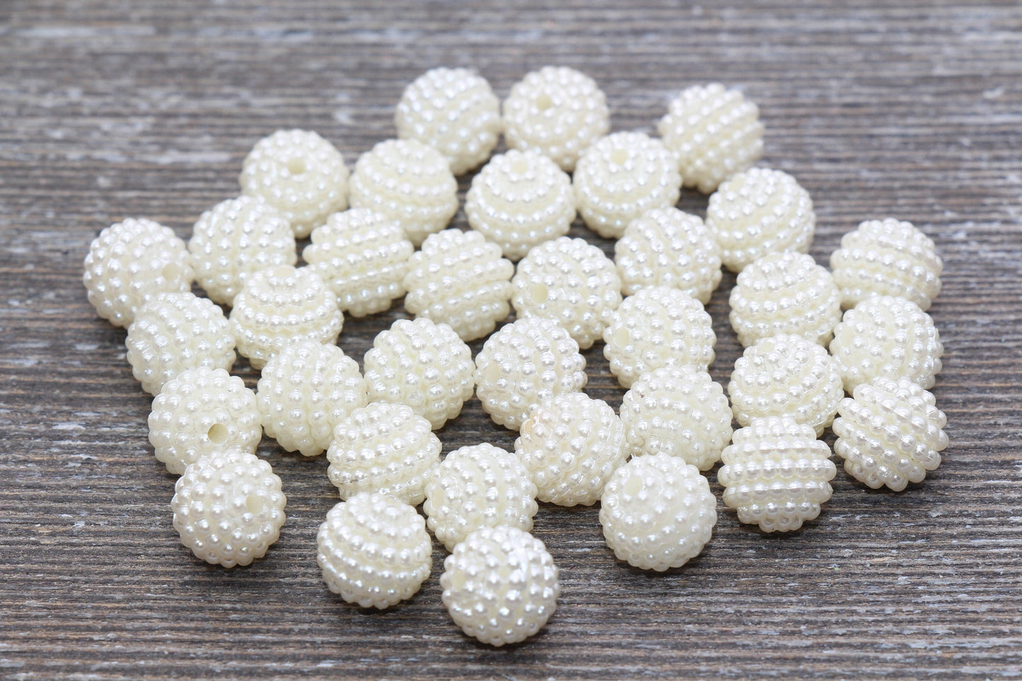 10mm White Berry Beads, Imitation Pearl Acrylic Beads, Round Acrylic Loose Beads, Bubblegum Beads, Chunky Beads, Bubble Gum Beads, #793