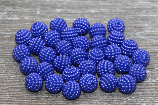 10mm Royal Blue Berry Beads, Imitation Pearl Acrylic Beads, Round Acrylic Loose Beads, Bubblegum Beads, Chunky Beads, Bubble Gum Beads, #799