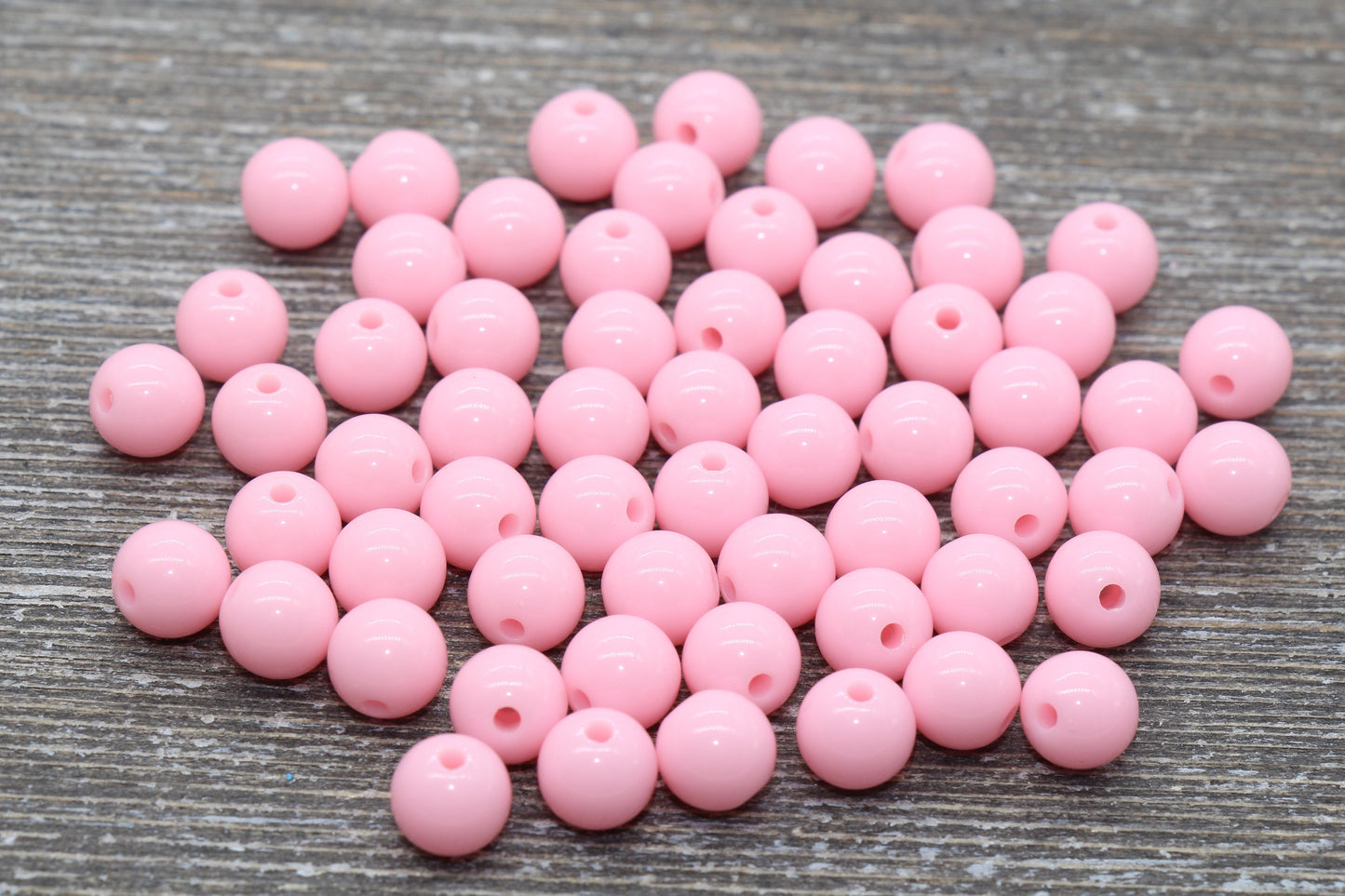 8mm Pink Gumball Beads, Round Acrylic Loose Beads, Bubblegum Beads, Chunky Beads, Bubble Gum Beads, Smooth Plastic Round Beads #817