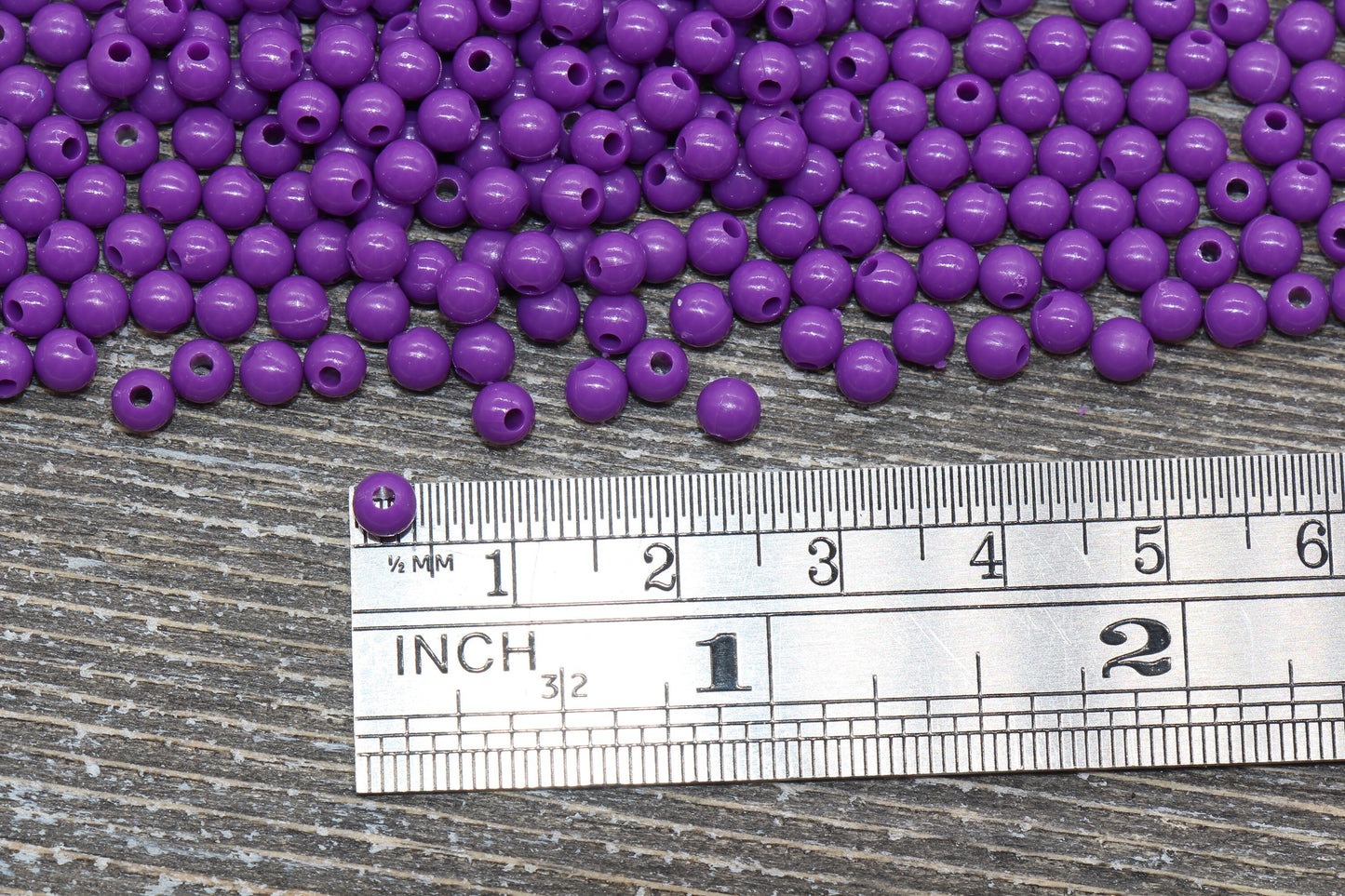 4mm Purple Round Beads, Acrylic Gumball Beads, Purple Round Spacer Beads, Bubblegum Beads, Plastic Round Smooth Bead #228