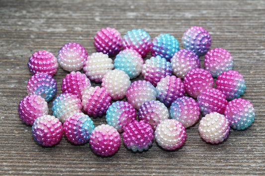 10mm Ombre Berry Beads, Imitation Pearl Acrylic Beads, Pearly Round Acrylic Loose Beads, Bubblegum Beads, Chunky Beads, #803
