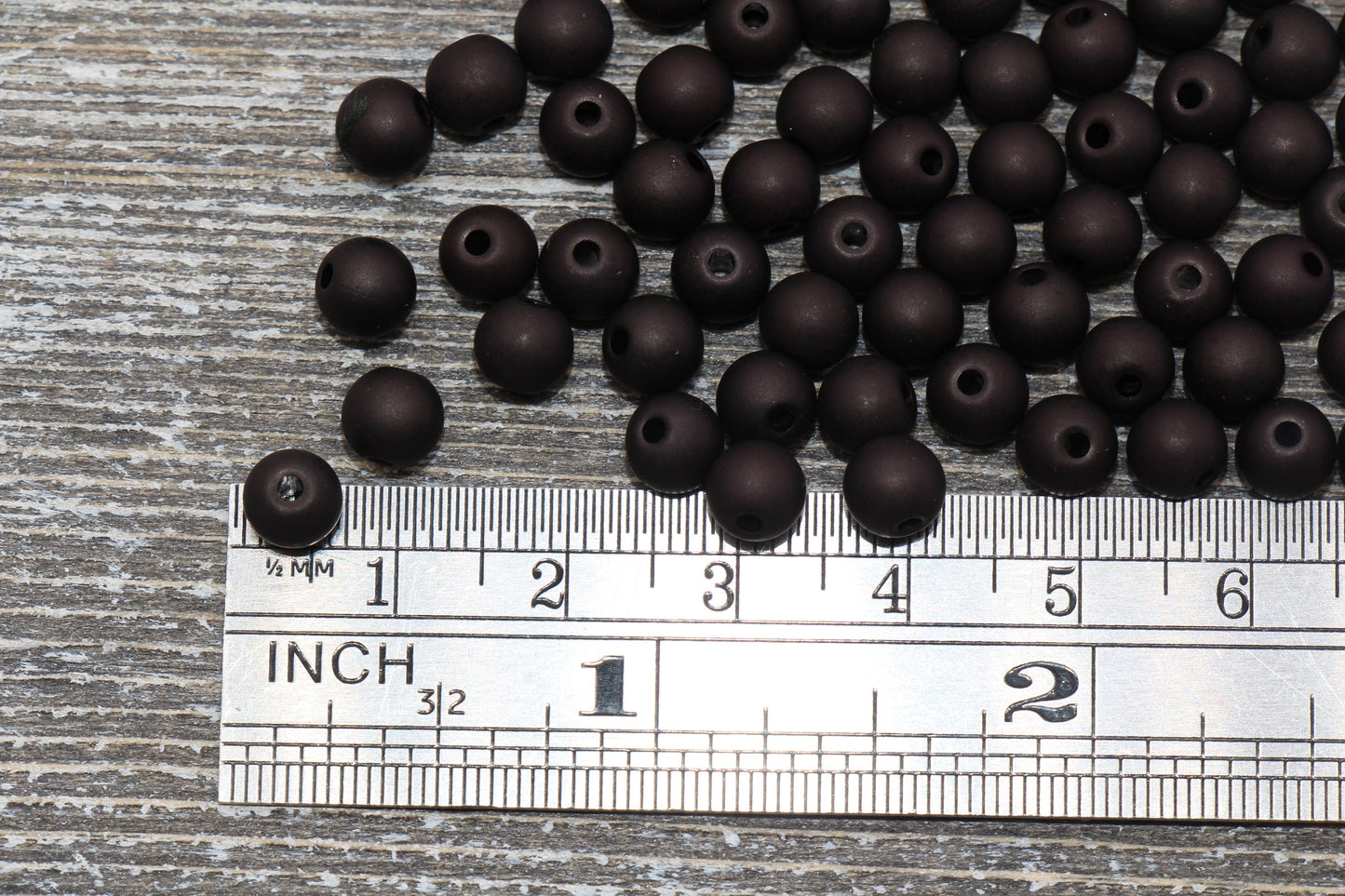 6mm Matte Black Gumball Beads, Round Acrylic Blue Loose Beads, Bubblegum Beads, Chunky Beads, Bubble Gum Beads, Smooth Round Beads #826