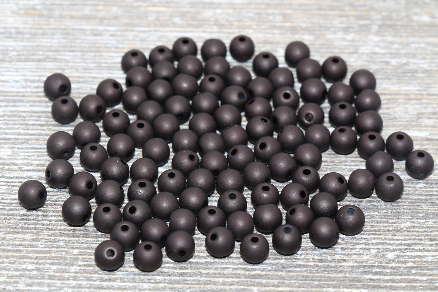 6mm Matte Black Gumball Beads, Round Acrylic Blue Loose Beads, Bubblegum Beads, Chunky Beads, Bubble Gum Beads, Smooth Round Beads #826