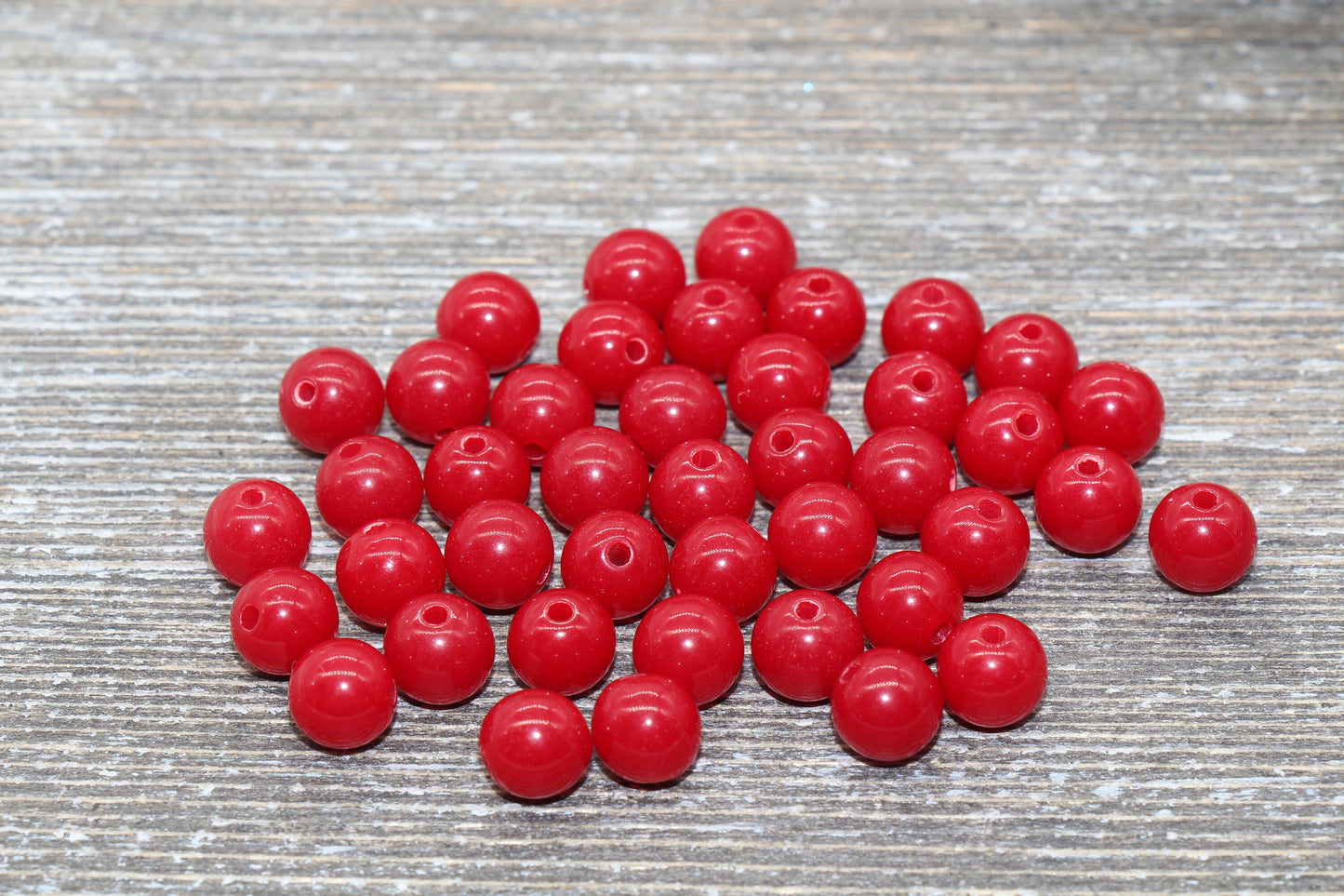8mm Garnet Red Gumball Beads, Round Acrylic Loose Beads, Bubblegum Beads, Chunky Beads, Bubble Gum Beads, Smooth Plastic Round Beads #998