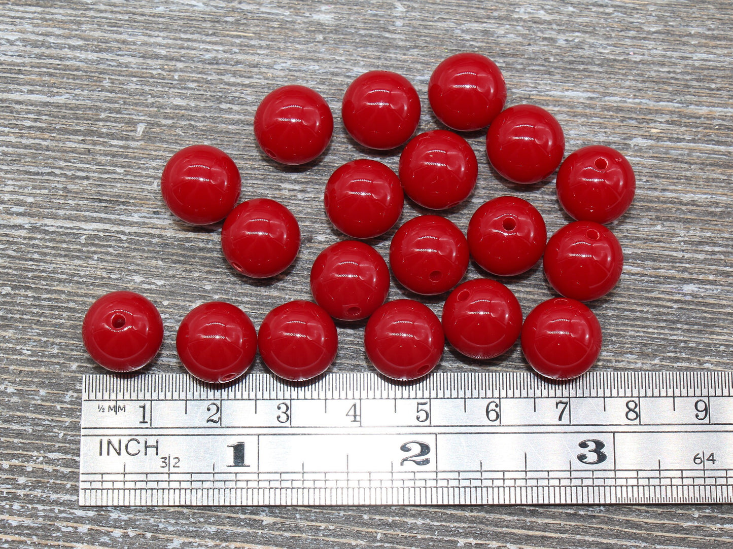 12mm Garnet Red Gumball Beads, Round Acrylic Loose Beads, Bubblegum Beads, Chunky Beads, Smooth Plastic Round Beads #1000